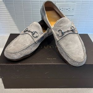 GUCCI suede loafer in GRAY 8UK/8.5US